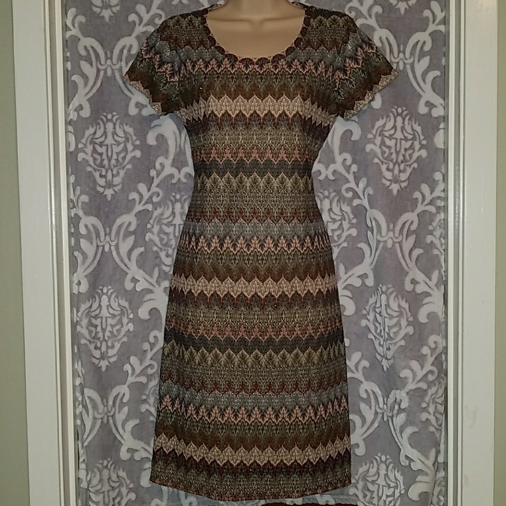 Melissa Paige metallic midi dress (M)